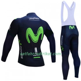 Radbekleidung Radtrikot Langarm + Lang Trägerhose 2017 Movistar Team N001